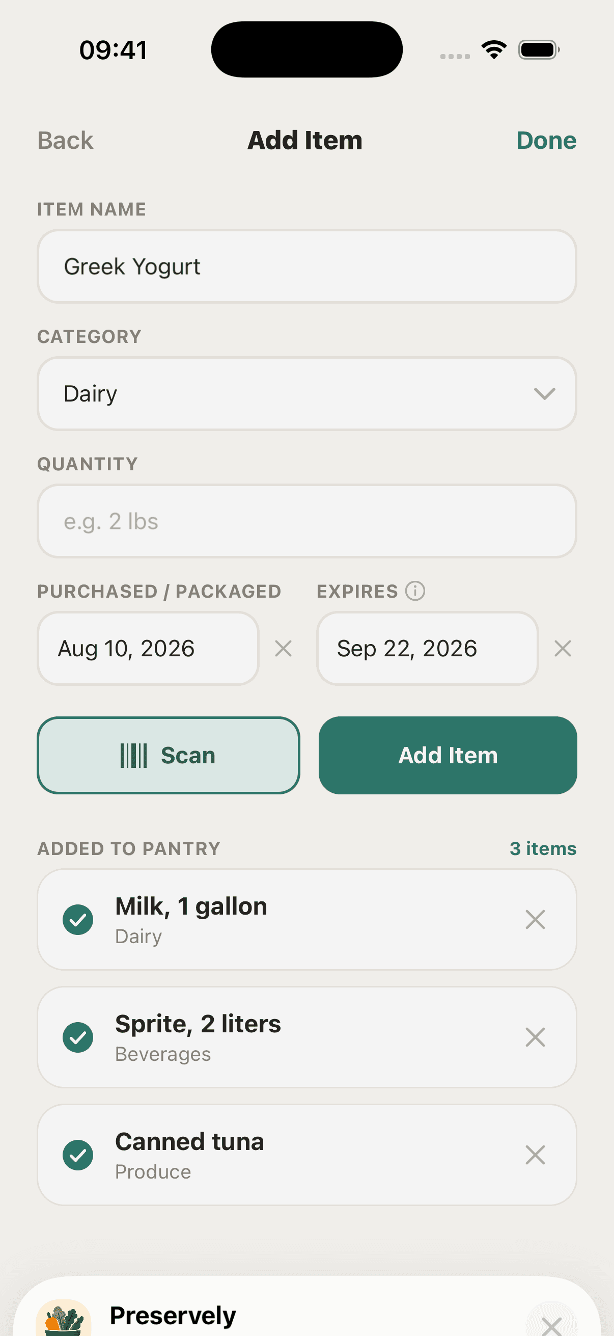 Add groceries in seconds