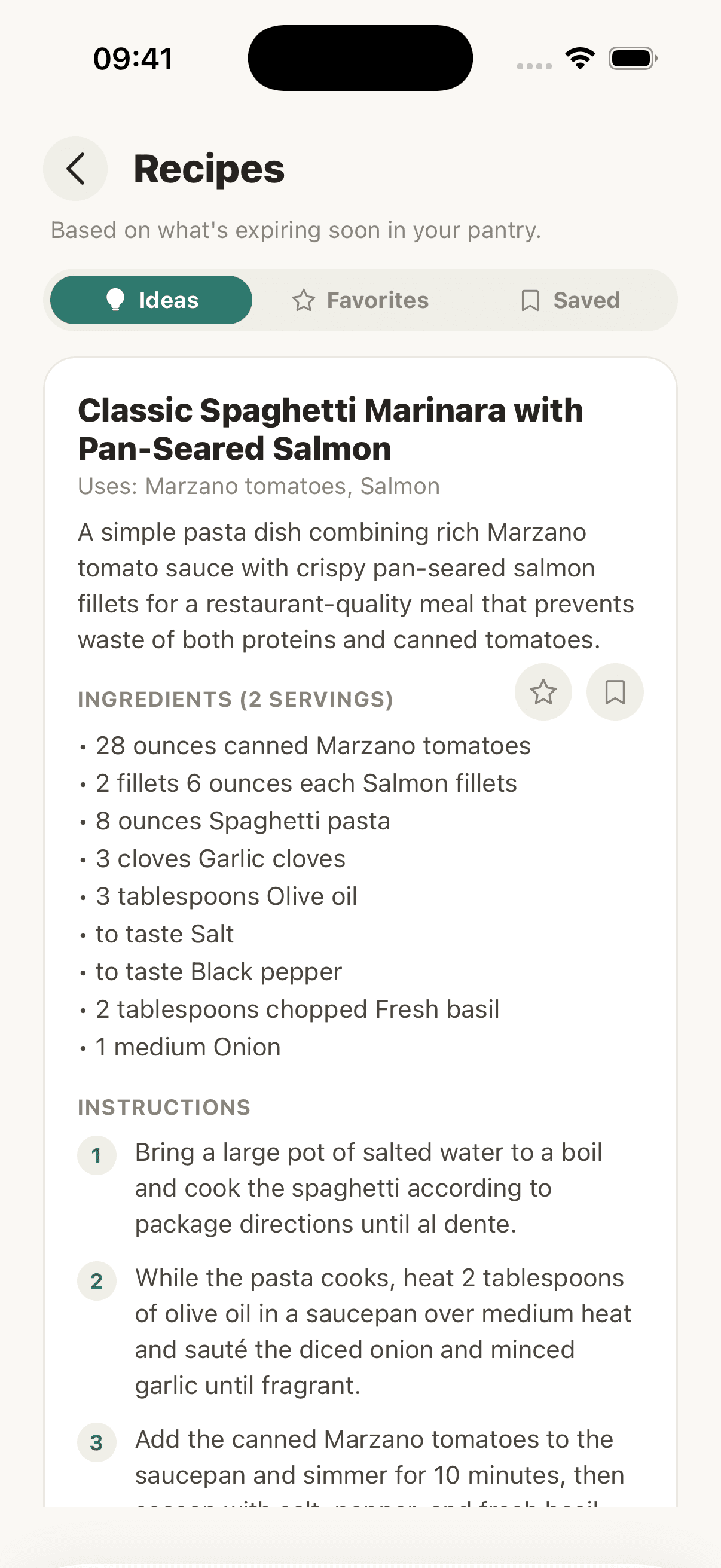 Turn ingredients into recipes